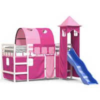 vidaXL Kids' Loft Bed with Tower Pink 80x200 cm Solid Wood Pine
