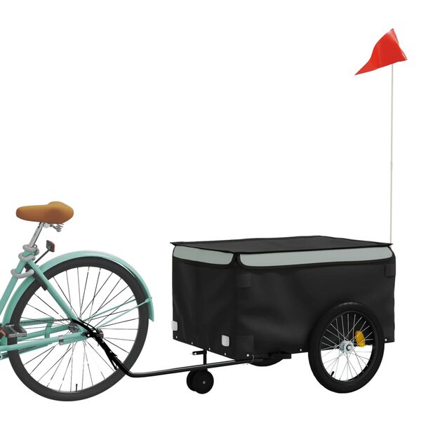vidaXL Bike Trailer Black and Grey 45 kg Iron