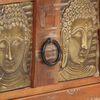 vidaXL TV Cabinet with Buddha Cladding 120x30x40 cm Reclaimed Wood
