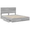 vidaXL Storage Bed Grey Sonoma 160 x 200 cm Engineered Wood