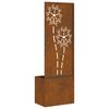 vidaXL Garden Privacy Screen Floral Rusty 50 x 140 cm Weathering steel