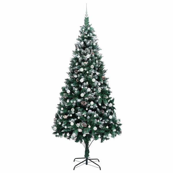 vidaXL Artificial Christmas Tree with 300 LEDs with Stand Green 240 cm