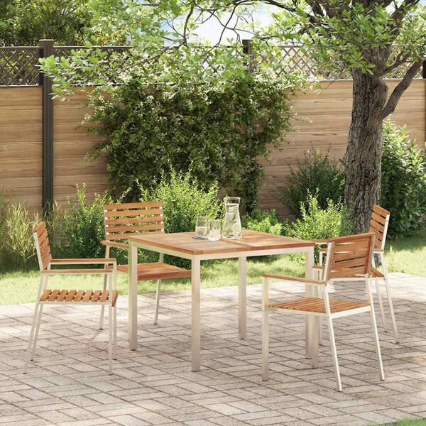 vidaXL Garden Chair 4 pcs Oil Natural Solid Teak Wood