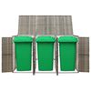 vidaXL Triple Wheelie Bin Shed Grey 207x80x117 cm Poly Rattan