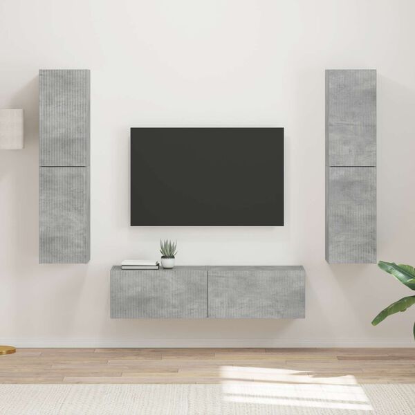 vidaXL TV Cabinet Set 6 pcs Concrete Grey Engineered Wood