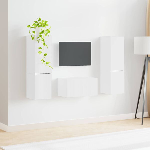 vidaXL TV Cabinet Set 5 pcs White Engineered Wood