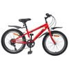 vidaXL Kids Bike 24'' 6-Speed for 8-12 Years Old Red