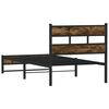 vidaXL Metal Bed Frame without Mattress Smoked Oak 107x203 cm