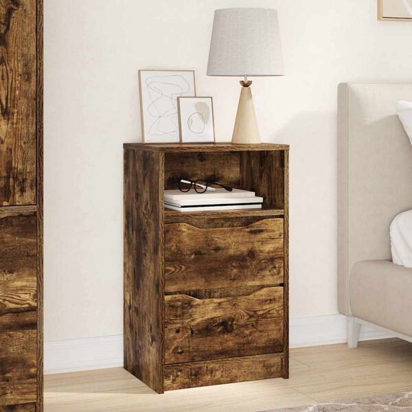 vidaXL Bedside Table Smoked Oak 40 x 30 x 467 cm Engineered Wood
