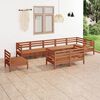 vidaXL 9 Piece Garden Lounge Set Solid Wood Pine Honey Brown