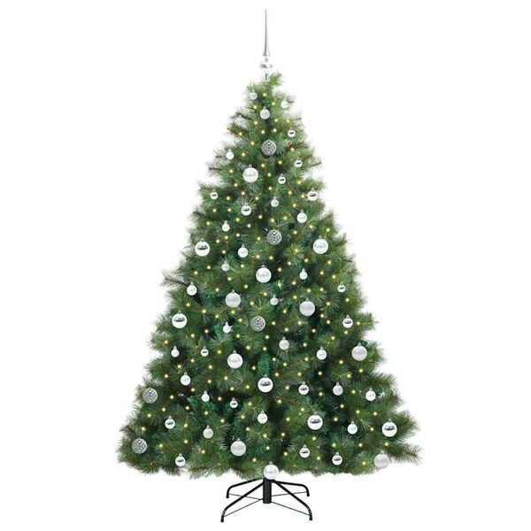 vidaXL Artificial Christmas Tree with 300 LEDs Green 180 cm PE and PVC