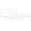 vidaXL Metal Bed Frame without Mattress with Footboard White 150x200cm