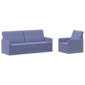 vidaXL Sofa Set 2 pcs Jeans Blue Fabric