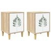 vidaXL Bedside Cabinet HANAU 2 pcs Sonoma Oak 36 x 33 x 50 cm