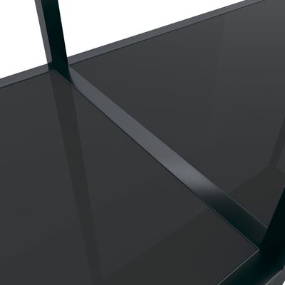 vidaXL Console Table Black 220x35x75.5 cm Tempered Glass