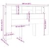 vidaXL Headboard Cabinet Black 160x18.5x104.5 cm