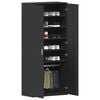 vidaXL Shoe Cabinet with Shelf Black 80 x 39 x 178 cm Engineered Wood