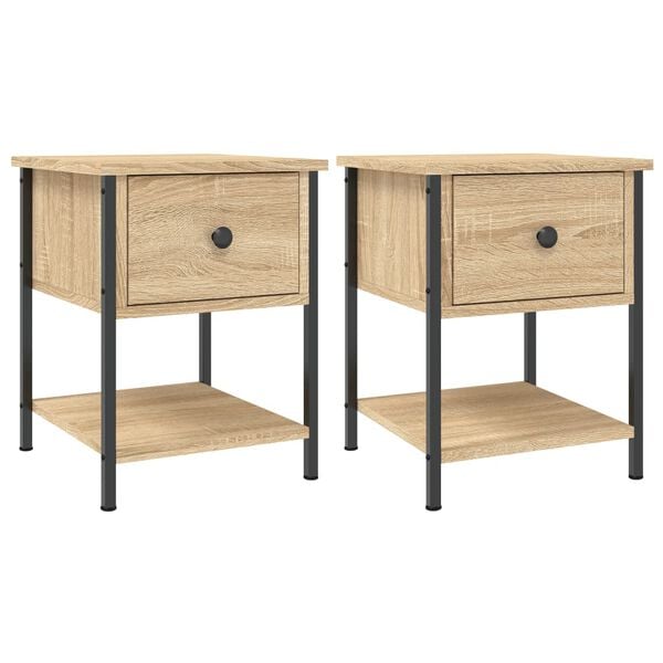 vidaXL Bedside Tables 2 pcs Sonoma Oak 34x35.5x45 cm Engineered Wood