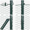 vidaXL Fence Post Green 10 x 1.5 m (25 mm mesh) Steel and PVC