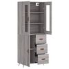 vidaXL Highboard Grey Sonoma 69.5x34x180 cm Engineered Wood