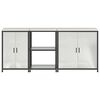 vidaXL Kitchen Storage Set with Shelf 3 pcs Silver Galvanised Steel