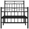 vidaXL Metal Bed Frame without Mattress with Footboard Black 80x200cm