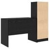 vidaXL Desk with Drawer 2 pcs Black Oak
