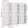 vidaXL Room Divider 6 Panels Brown Solid Wood Paulownia
