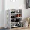 vidaXL Shoe Rack Concrete Grey 60x25x81 cm Engineered Wood
