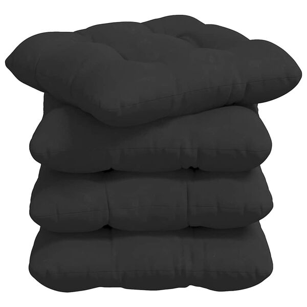 vidaXL Seat Cushions 4 pcs Black 40 x 40 cm Microfibre Fabric