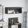 vidaXL Wall Cabinet for Garage with Gas-lift Door Black