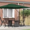 vidaXL Roma Parasol Green 286 x 285 x 265 cm Polyester and Aluminium