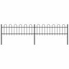 vidaXL Garden Fence with Hoop Top Steel 337x60 cm Black