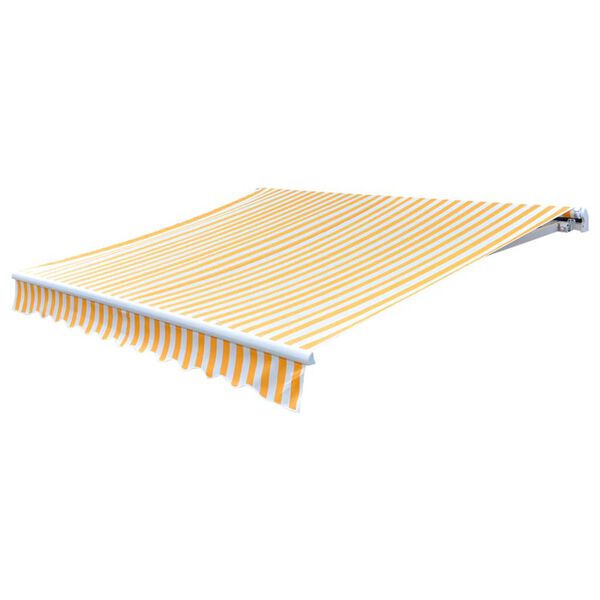 vidaXL Awning Top Sunshade Canvas Orange & White 3.5x2.5 m