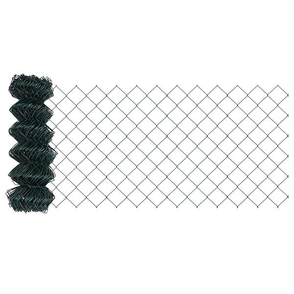vidaXL Fence Post Green 10 x 0.4 m (40 x 40 mm mesh) Steel and PVC
