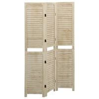 vidaXL 3-Panel Room Divider 105x165 cm Solid Wood Paulownia