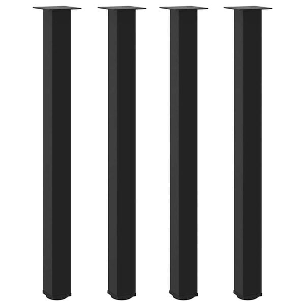 vidaXL Bar Table Legs 4 pcs Black 110-112 cm Steel
