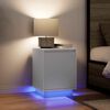vidaXL Bedside Cabinet with LED Lights&nbsp;White 38x34x50 cm