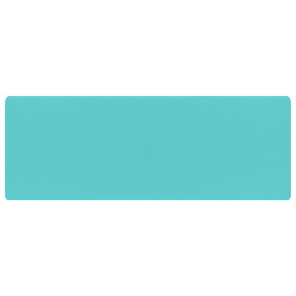 vidaXL Luxury Basin Overflow Square Matt Light Green 41x41 cm Ceramic