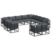vidaXL Garden Sofa Set 12 pcs Black Aluminium