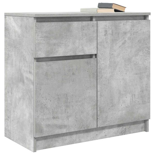 vidaXL Sideboard with Drawer Concrete Grey 71x35x65 cm Engineered Wood