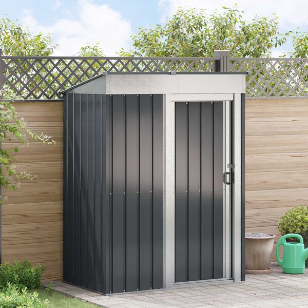 vidaXL Garden Sheds Anthracite 137 x 81 x 180 cm Metal