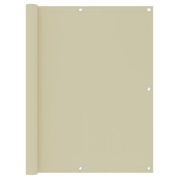 vidaXL Balcony Screen Cream 120x500 cm Oxford Fabric