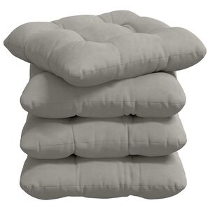 vidaXL Seat Cushions 4 pcs Light Grey 40 x 40 cm Microfibre Fabric