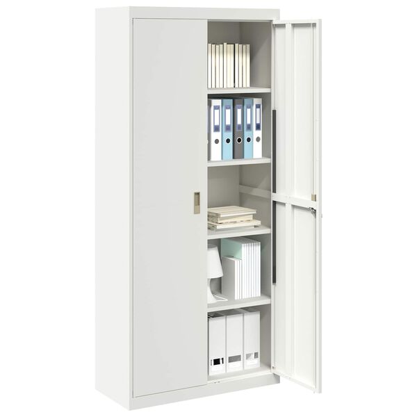vidaXL Storage Cabinet 2 pcs White 90 x 40 x 200 cm Steel