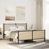 vidaXL Metal Bed Frame without Mattress Sonoma Oak 140x200 cm