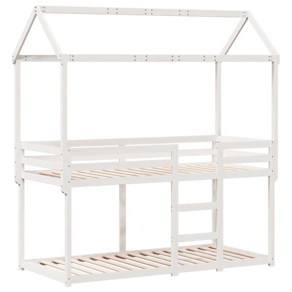 vidaXL Bunk Bed without Mattress White 80x200 cm Solid Wood Pine