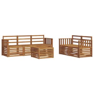 vidaXL Sofa Sets 6 pcs Natural Solid Acacia Wood
