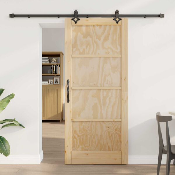 vidaXL Sliding Door ORKDAL Brown 86 x 198.5 cm Solid Pine Wood