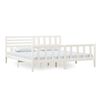 vidaXL Bed Frame without Mattress White Solid Wood 200x200 cm (810103+814165)